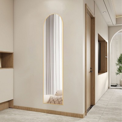 Arch Mirror Full Length,Tall Arched Mirror,Free Standing Mirror,Full Size Mirror With Stand,Narrow Wall Mirror-The Pop Home
