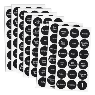 Talented Kitchen 140 Spice Labels Stickers, Preprinted White