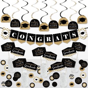 Big Dot of Happiness Tassel Worth The Hassle - Gold - Graduation Party Supplies Decoration Kit - Decor Galore Party Pack - 51 Pieces - 1 of 4