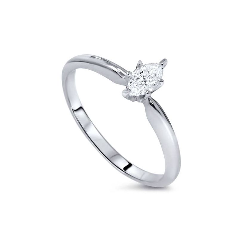 Pompeii3 1/4ct Solitaire Marquise Diamond Engagement Ring 14K White Gold, 3 of 5