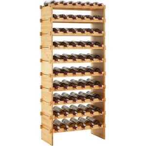 Garvee Stackable Wine Rack, Freestanding Bamboo Wood Wine Storage Shelves with Wobble-Free Design - 1 of 4