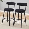 Sapphtopaz Modern Bar Stools Set of 2, Upholstered High Chair with Metal Legs and Footrest, High Dining Chairs for Kitchen Island, Living Room - 2 of 4