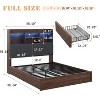 AMERLIFE LED Bed with 4 Storage Drawers, Bookcase Headboard and Charging Station - 3 of 4
