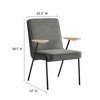Modway Vista Dining Armchair – Upholstered Fabric Accent Chair with Wood Legs and Curved Back - 3 of 4