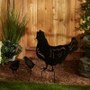 20.5" Iron Chicken Family Garden Stake Black - Zingz & Thingz: Outdoor Lawn Ornament, No Assembly, Rustic Decor - 4 of 4
