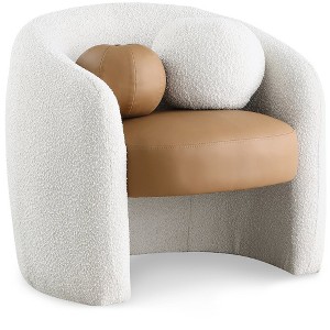 Meridian Furniture,Acadia Vegan Leather / Boucle Fabric Accent Chair - 1 of 4