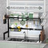 SKONYON Adjustable 2-Tier Kitchen Organizers Rack Over-the-Sink Dish Drying Rack with Drainboard and Cutlery Holder(26''-33.5''), Black - 4 of 4