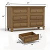6 Drawer Dresser, Wooden Storage Chest of Drawers with Exquisite Metal Handles, Large Wide Dresser TV Stand - 2 of 4