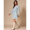 INSPIRE CHIC Women's Tweed Long Sleeves Square Neckline Knee Length Dresses - 4 of 4