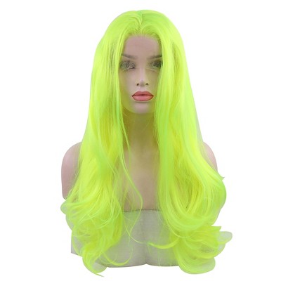 Unique Bargains Women Long Natural Curly Lace Front Wigs with Wig Cap 24" 1PC