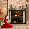 Tangkula 38 x 31 Inch Double Door Fireplace Screen w/ Magnetic Panels Stable Support Rear - 4 of 4