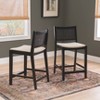 Powell Set of 2 Bessie Cane Counter Height Barstools Black - 2 of 4