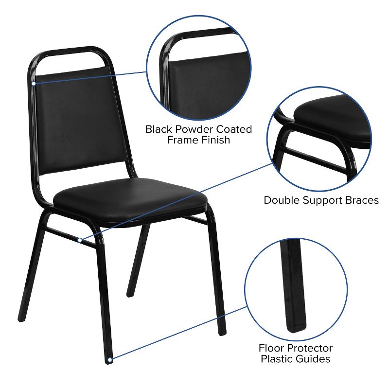 Flash Furniture HERCULES Series Trapezoidal Back Stacking Banquet Chair with 1.5" Thick Seat, 5 of 13