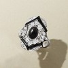 Ross-Simons Onyx and 1.30 ct. t.w. White Zircon Ring With Black Enamel in Sterling Silver - 4 of 4