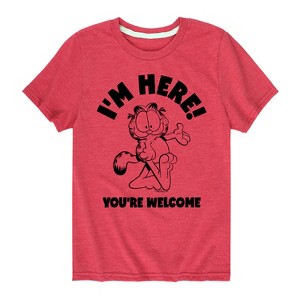 Boys' - Garfield - I'm Here Youre Welcome Short Sleeve Graphic T-Shirt - 1 of 4