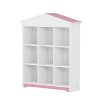 Vynxaria House-Shaped Storage Rack: 3-Layer Bookshelf with Nine Compartments in Colorblock Design for Kids' Rooms,White+Pink - 4 of 4