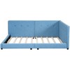 NicBex Queen Size Platform Bed 84.3" L Modern Wooden Bed Frame with Headboard, Linen Cushions and 2 Ports for Bedroom, No Box Spring Required - 3 of 4
