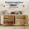 TackView 70.8" Sideboard Buffet Cabinet with Storage, Mid-Century Modern Accent Cabinet with 4 Doors,for Living Room, Kitchen, Hallway - 2 of 4