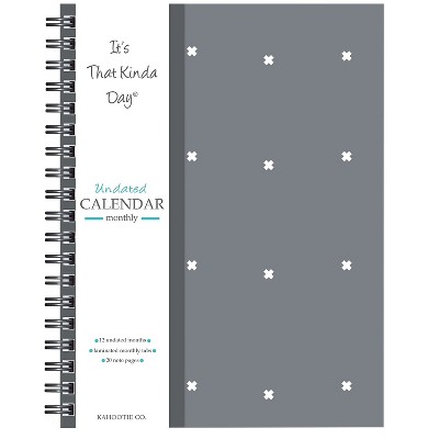 Kahootie Co. Kahootie Co Undated Monthly Calendar 9" x 11.5" Gray Design (ITKCLGD)