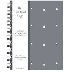 Kahootie Co. Kahootie Co Undated Monthly Calendar 9" x 11.5" Gray Design (ITKCLGD) - 1 of 4