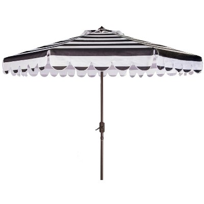 Maui Single Scallop Striped 9Ft Crank Push Button Tilt Umbrella - PAT8011 - Safavieh