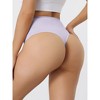 Allegra K Women's High Waist Tummy Control Stretch T-back Breathable Comfortable Thongs - 2 of 4