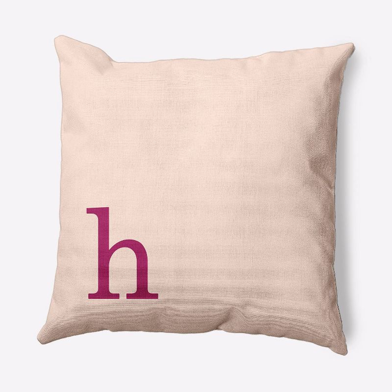 16"x16" Modern Monogram 'h' Square Throw Pillow - e by design, 1 of 4