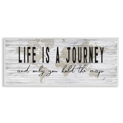 Stupell Industries Life Is a Journey Rustic World Map, 24" x 10"