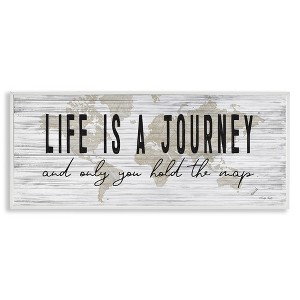 Stupell Industries Life Is a Journey Rustic World Map, 24" x 10" - 1 of 4