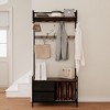 DOMETOUR 33.1 Inches Hall Tree with 2 Movable Drawers Shoe Bench, Entryway Bench Garment Coat Racks with 23 Hooks 5-in-1Organizer - 2 of 4
