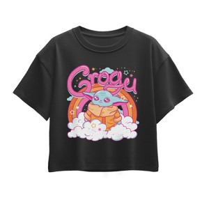 Girls' - The Mandalorian - Grogu Kawaii Short Sleeve Boxy Graphic T-Shirt - 1 of 1