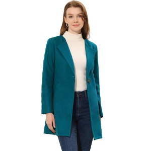 INSPIRE CHIC Women's Mid-thigh Collarless Single Breasted Outwear Winter Overcoat - 1 of 4