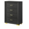 NicBex 2/4 Drawer Dresser for Bedroom,Modern Chest of Drawers with Gold Handles and Gold Legs for Living Room,Office,Entryway,Black - 2 of 4