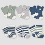 Gerber Baby Boys' 6pk Jersey Wiggle Proof Bear Socks - Navy Blue/Forest Green/Gray