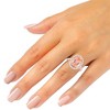 Pompeii3 5 Ct Pink Topaz & Diamond Halo Ring in 10k Rose Gold - 3 of 4