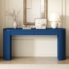 58" Modern Wood Console Table,Vertical Line Design,Storage Table with 2 Drawers and Curved Legs for Entryway or Living Room-Coolbibila - 3 of 4