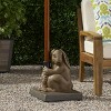 Okak Novetly Umbrella Stand with Rabbit Decoration, Patio Umbrella Base with Adjustable Knob, Outdoor Umbrella Stand for Garden, Light Brown - 3 of 4
