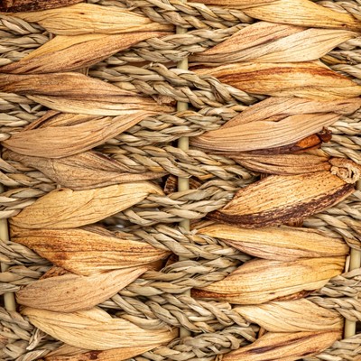 Natural Water Hyacinth and Seagrass Round Waste Basket