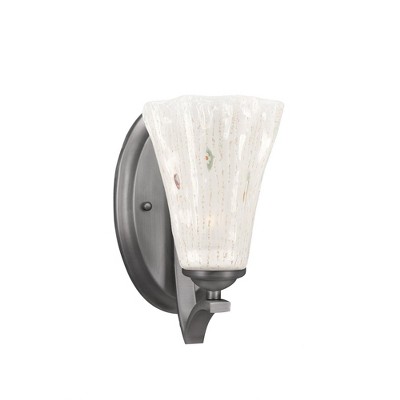 Toltec Lighting Zilo 1 - Light Sconce in  Graphite with 5.5" Fluted Frosted Crystal Shade