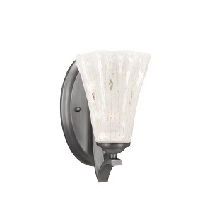 Toltec Lighting Zilo 1 - Light Sconce in  Graphite with 5.5" Fluted Frosted Crystal Shade - 1 of 1