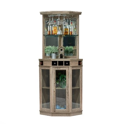 Corner cabinet wine online rack