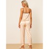 cheibear Women's Satin Silky Summer Camisole and Pants Sleepwear Pajama Sets - 4 of 4