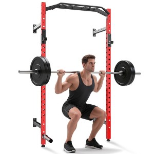 ODK Wall Mounted Power Rack, 1600LB Commercial Squat Rack for Home Gym with Multi-Grip Pull Up Bar and Landmine Attachment for Home and Garage Gym - 1 of 4