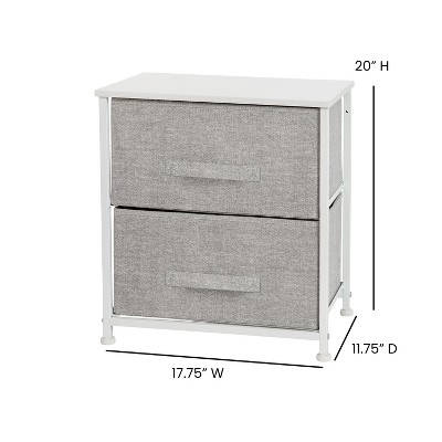 Gray and White Cast Iron Frame 2-Drawer Storage Stand