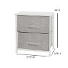 Emma and Oliver 2 Drawer Storage Stand with Wood Top & Dark Fabric Pull Drawers - image 4 of 4