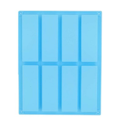 8 Grids Rectangular Silicone Handmade Soap Mould DIY Aromatherapy Mould(Light Blue)