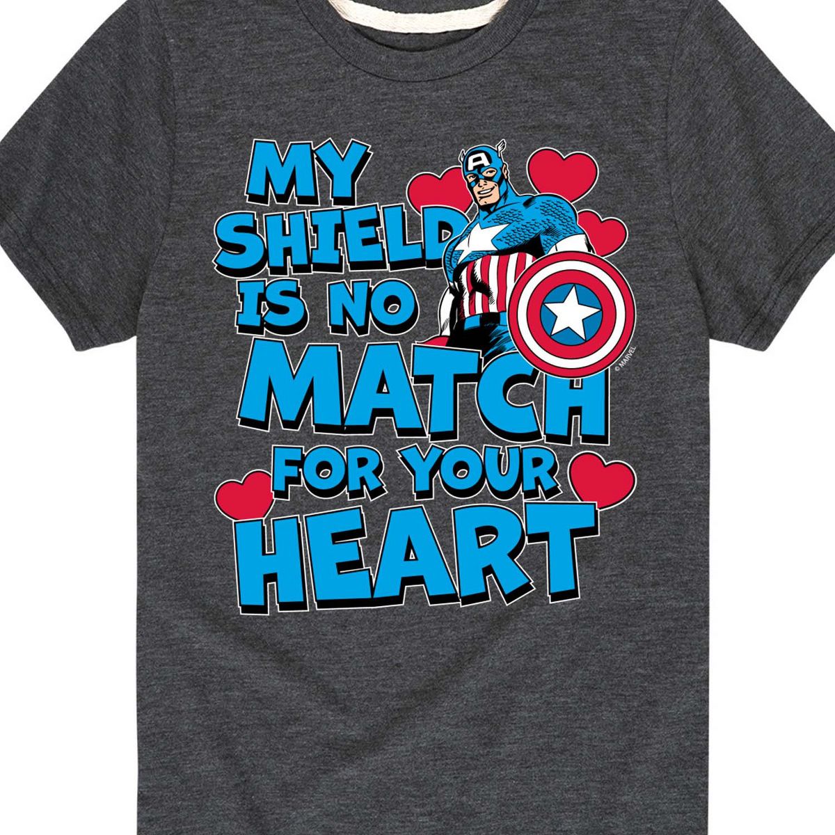 Boys' - Marvel - Captain America My Shield Valentine Short Sleeve Graphic T-Shirt - thumbnail 10