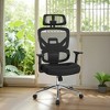 VECELO High Back Ergonomic Office Chair with Wheels, Tilt Mesh Computer Desk Chair with 3D Armrests & Headrest, Lumbar Support, Black - 2 of 4