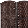 SpassWay 71"H Artisan Woven Wood Folding Screen Multi Panel Room Divider for Natural Privacy and Organic Style (Nature Wood and Brown) - 3 of 4