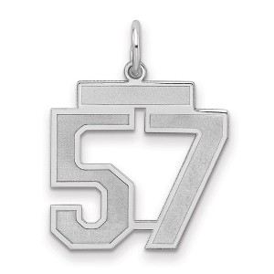 Black Bow Jewelry Sterling Silver, Jersey Collection, Medium Number 57 Pendant - 1 of 3